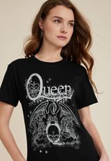 Queen Graphic Oversized Tee, BLACK, small