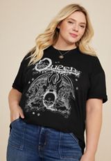 Plus Size Queen Graphic Oversized Tee, BLACK, small