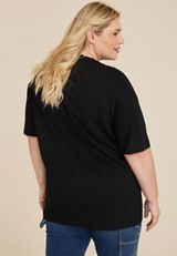 Plus Size Queen Graphic Oversized Tee, BLACK, small