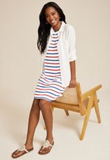 24/7 Sleeveless Tee Dress, SOFT WHITE COMBO, small