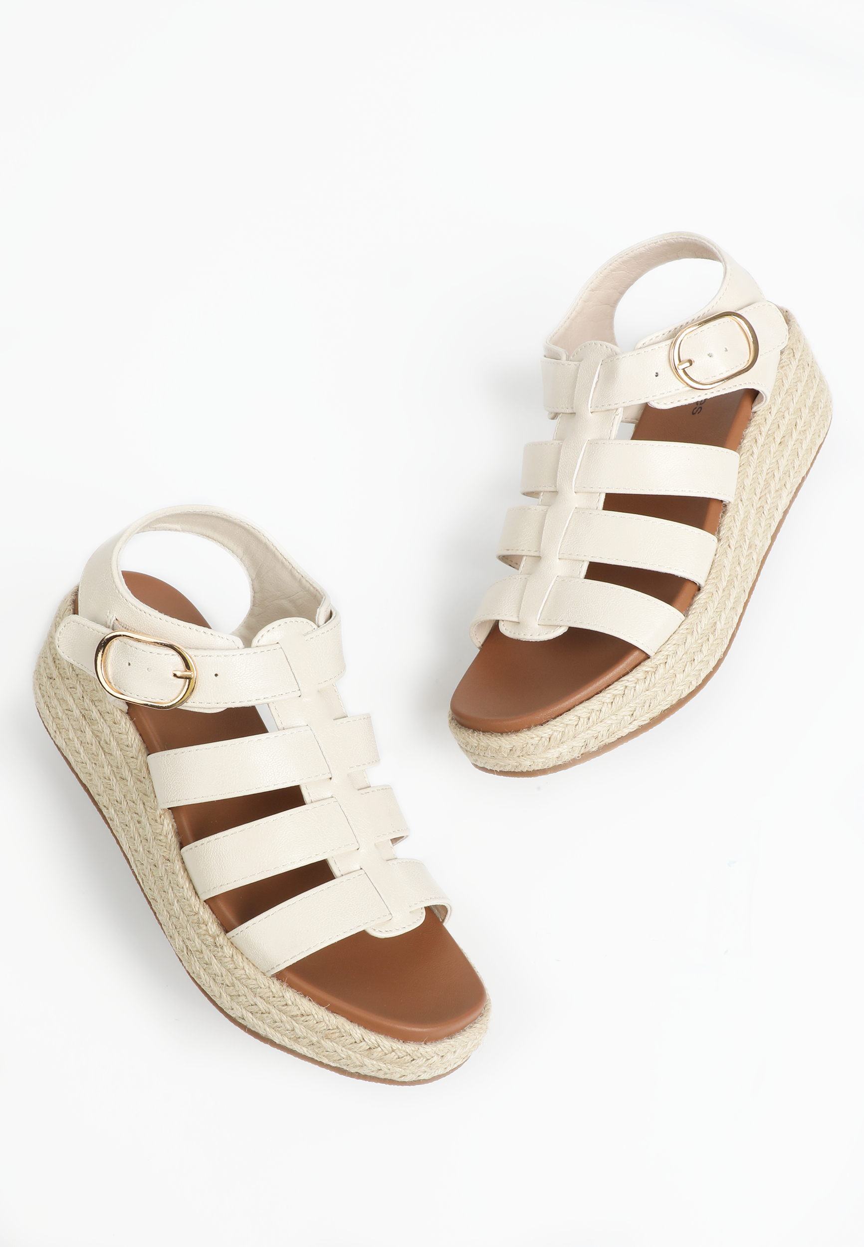 SuperCush Aubrey Raffia Wedge, BONE, large