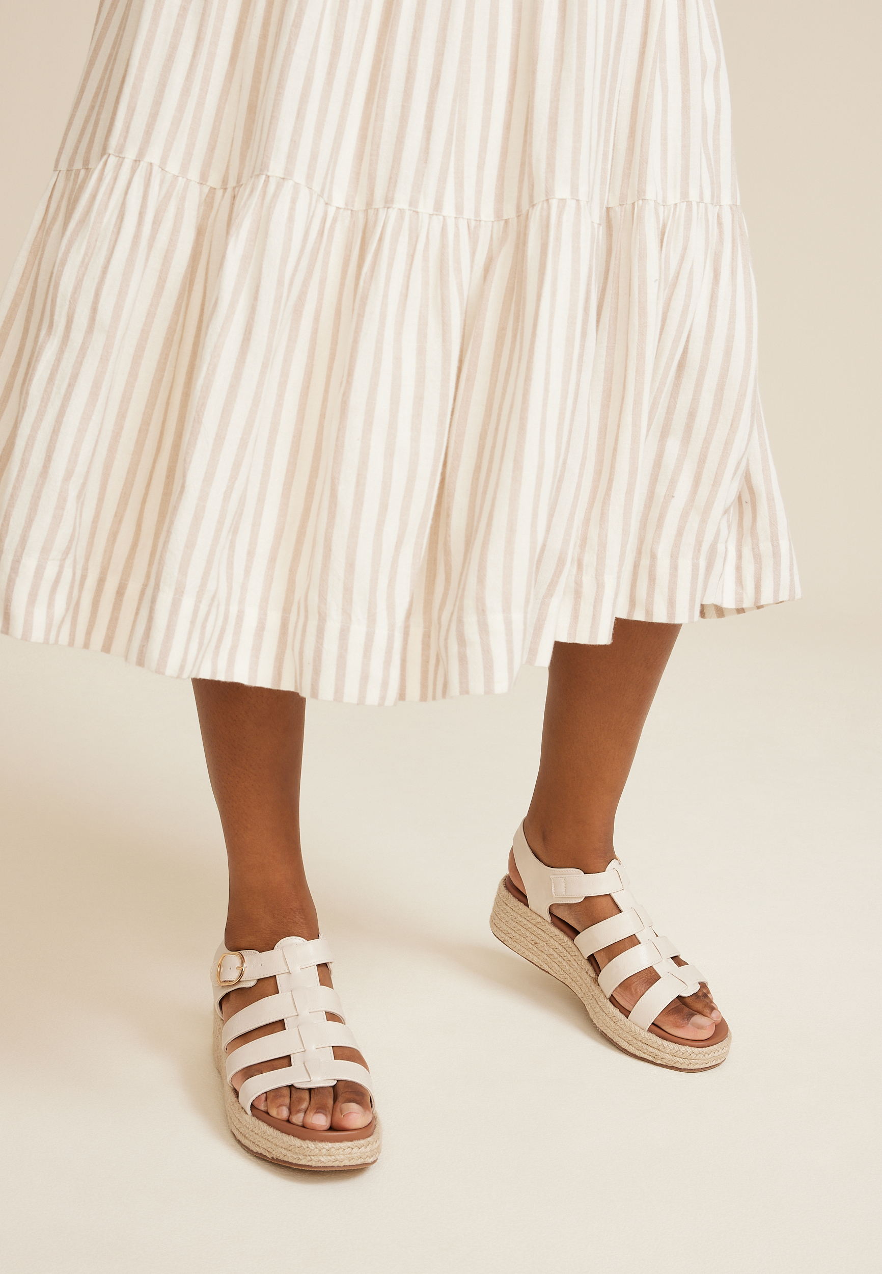 SuperCush Aubrey Raffia Wedge, BONE, large