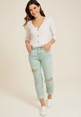 m jeans by maurices&trade; Acid Green High Rise Straight Cropped Jean, C1530, small