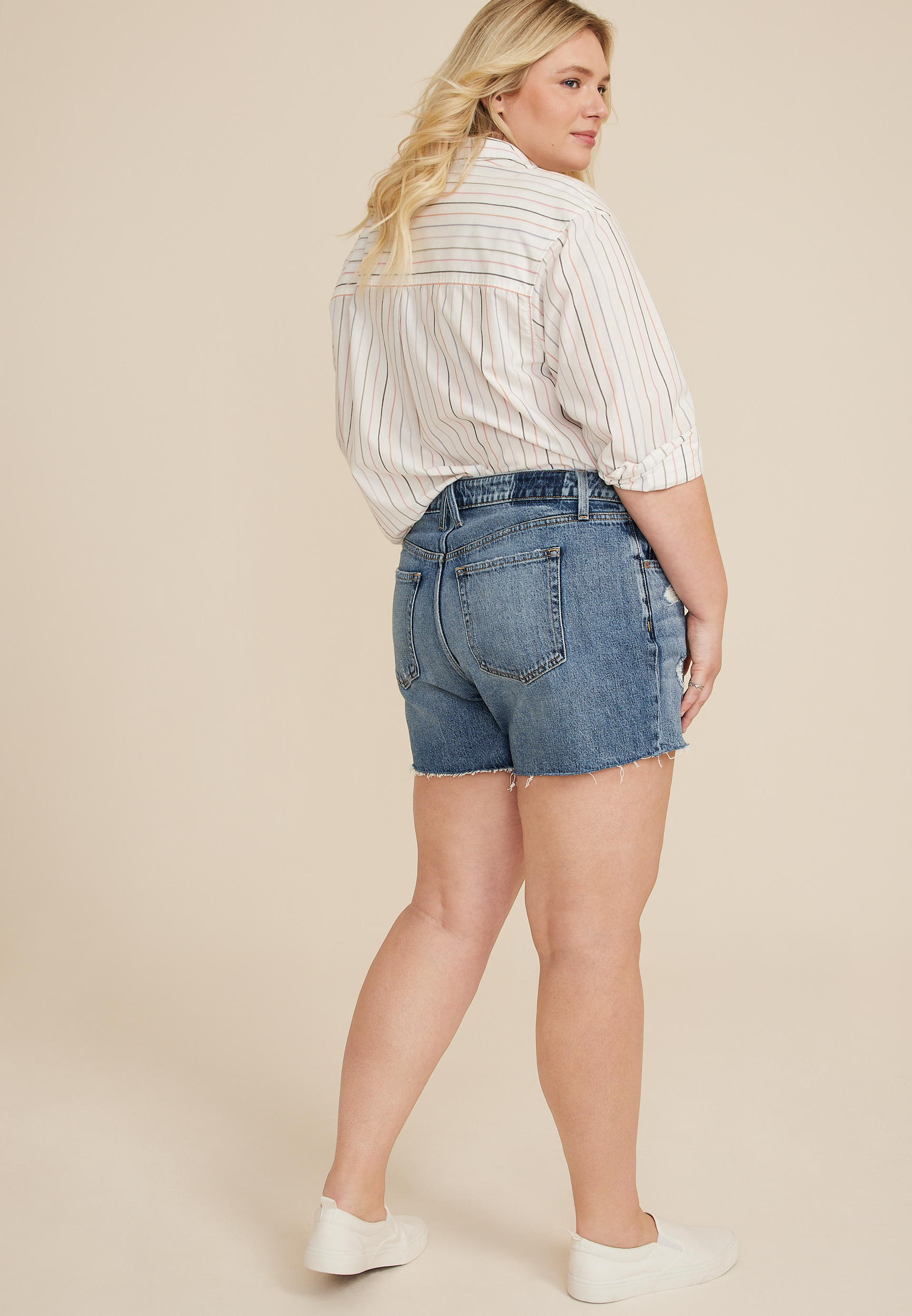 Plus Size Goldie Blues&trade; High Rise Cheeky 5in Short, C3337, large