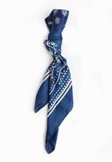 Blue Paisley Hair Scarf, BLUE, small