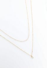 Gold Double Layered Necklace, C605, small