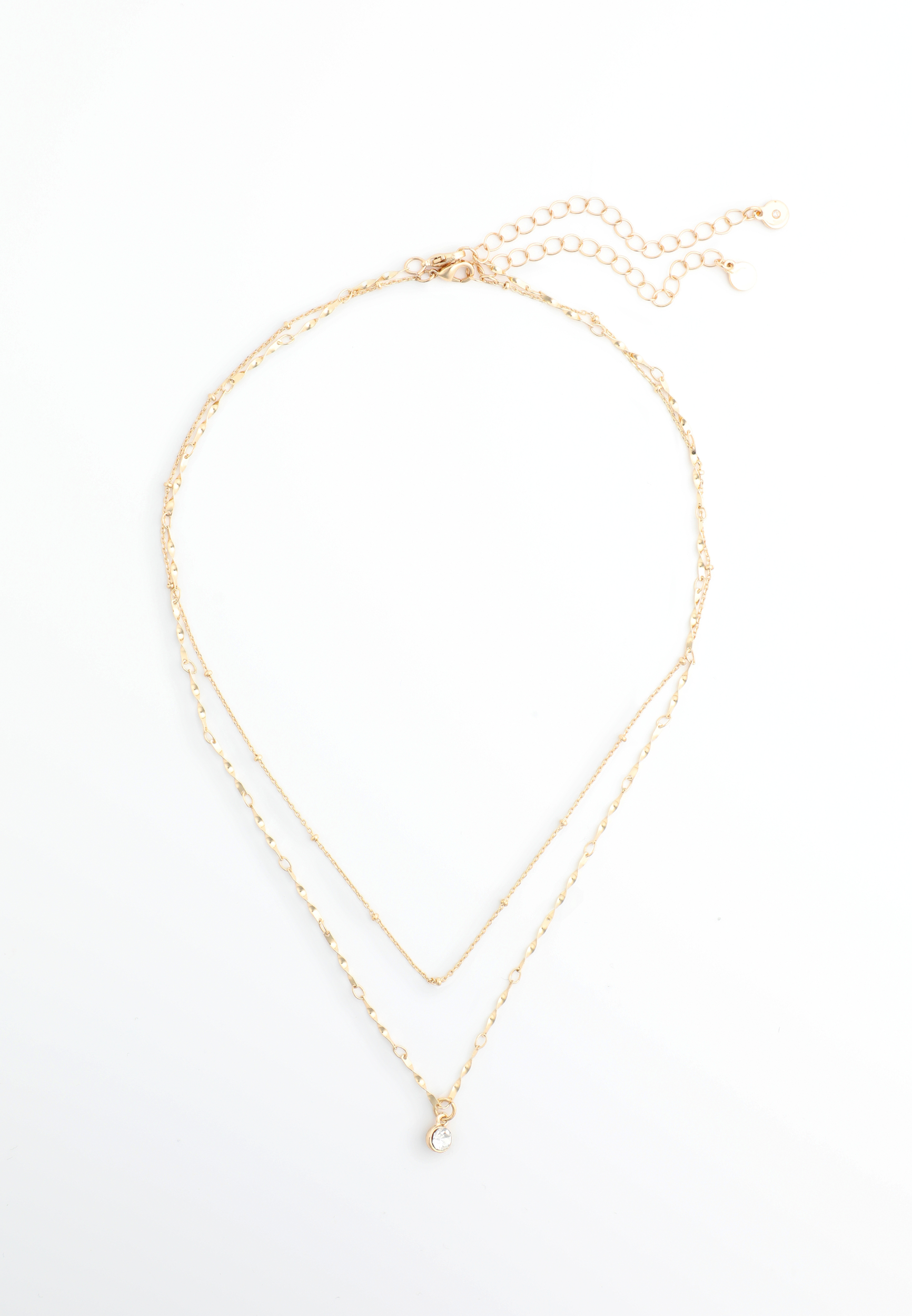 Gold Double Layered Necklace, C605, large