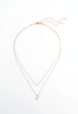 Gold Double Layered Necklace, C605, small