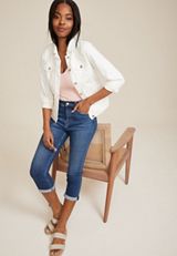 Vervet&trade; Dark Rolled Hem High Rise Cropped Jean, C258, small