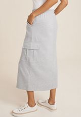 High Rise Fleece Cargo Maxi Skirt, LIGHT HEATHER GRAY, small