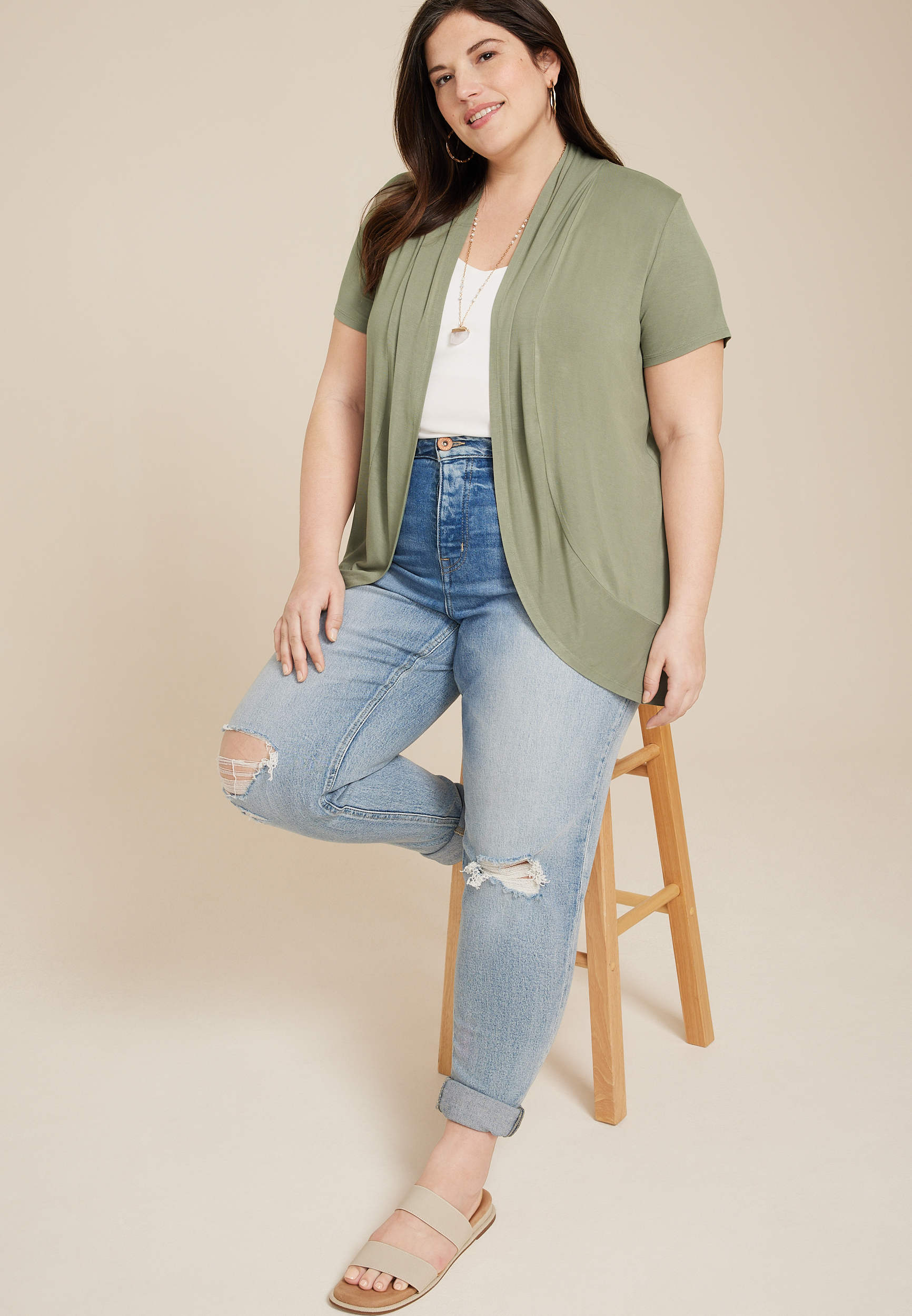 Plus Size Cressa Short Sleeve Cardigan, C425, large