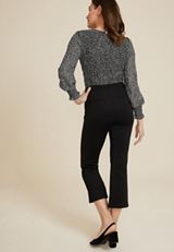 Everflex&trade; High Rise Cropped Flare Pant, BLACK, small