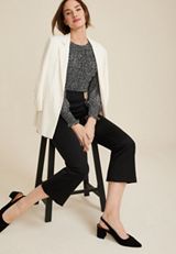 Everflex&trade; High Rise Cropped Flare Pant, BLACK, small
