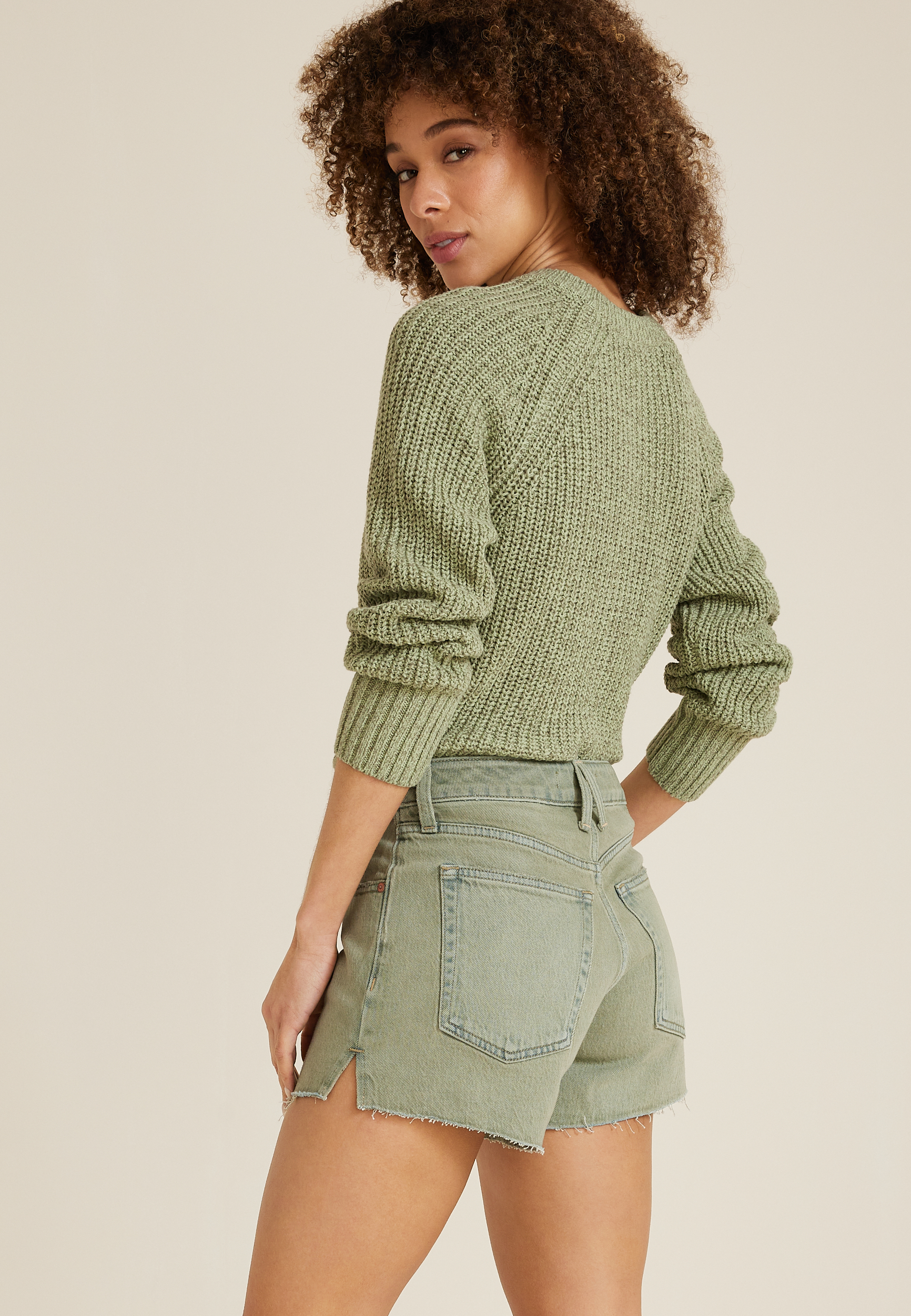 Goldie Blues&trade; Olive High Rise Cheeky 3.5in Short, OLIVE, large