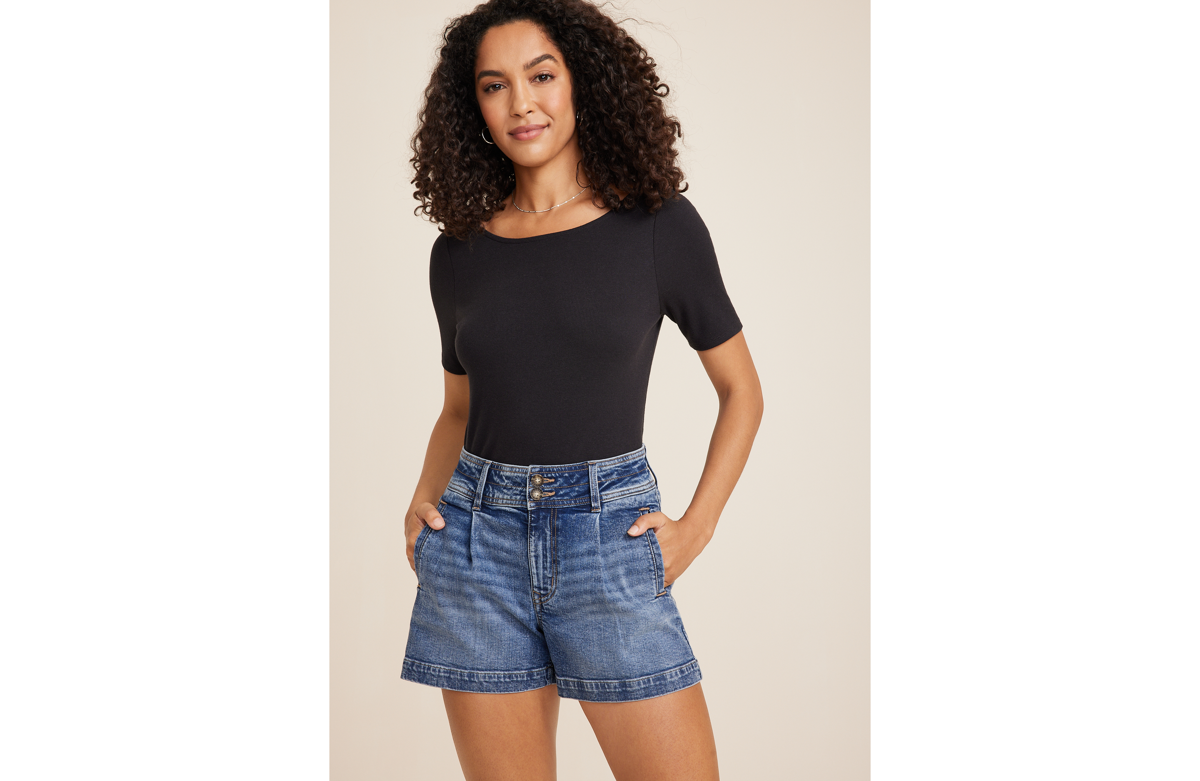 m jeans by maurices™ High Rise Pleated A Line 3.5in Short