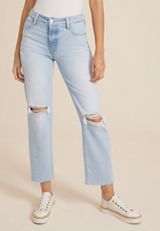 Goldie Blues&trade; Brooklyn High Rise Relaxed Straight Ankle Jean, LIGHT SANDBLAST, small