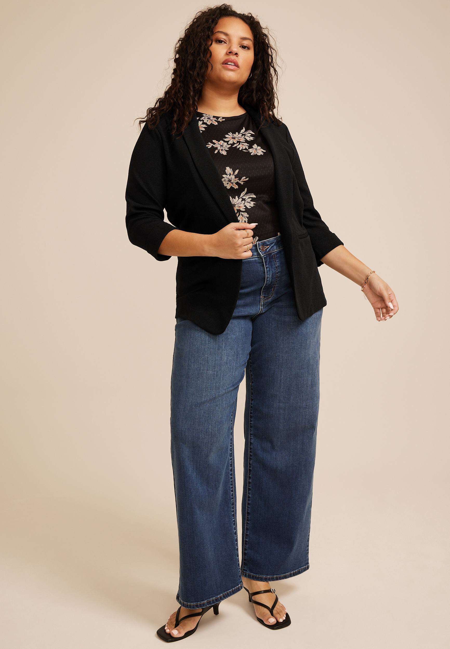 Plus Size Versa Open Front Blazer, C106, large