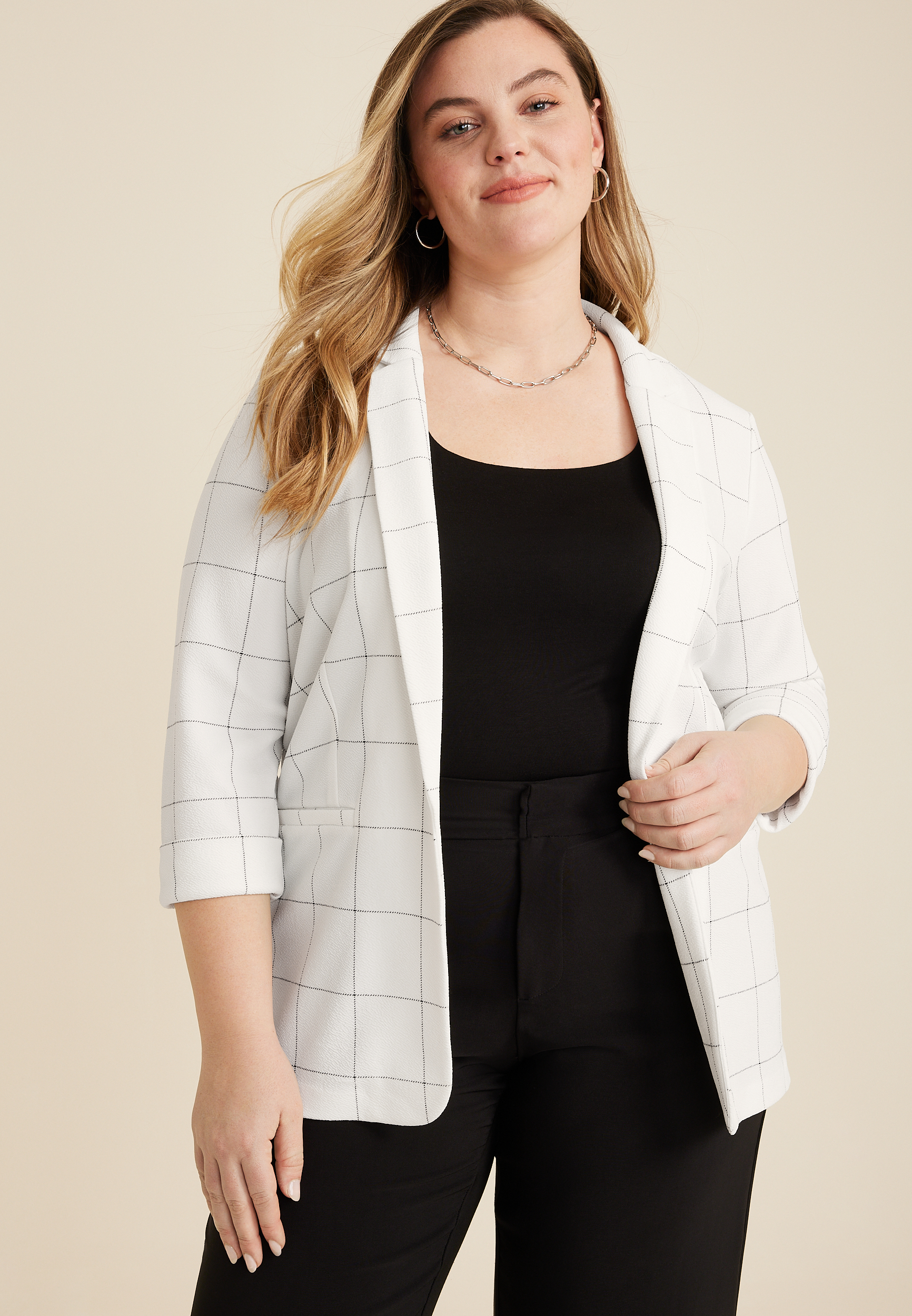 Plus Size Versa Open Front Blazer | maurices