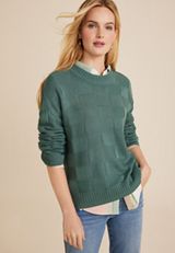 Checkerboard Crew Neck Sweater, C531, small
