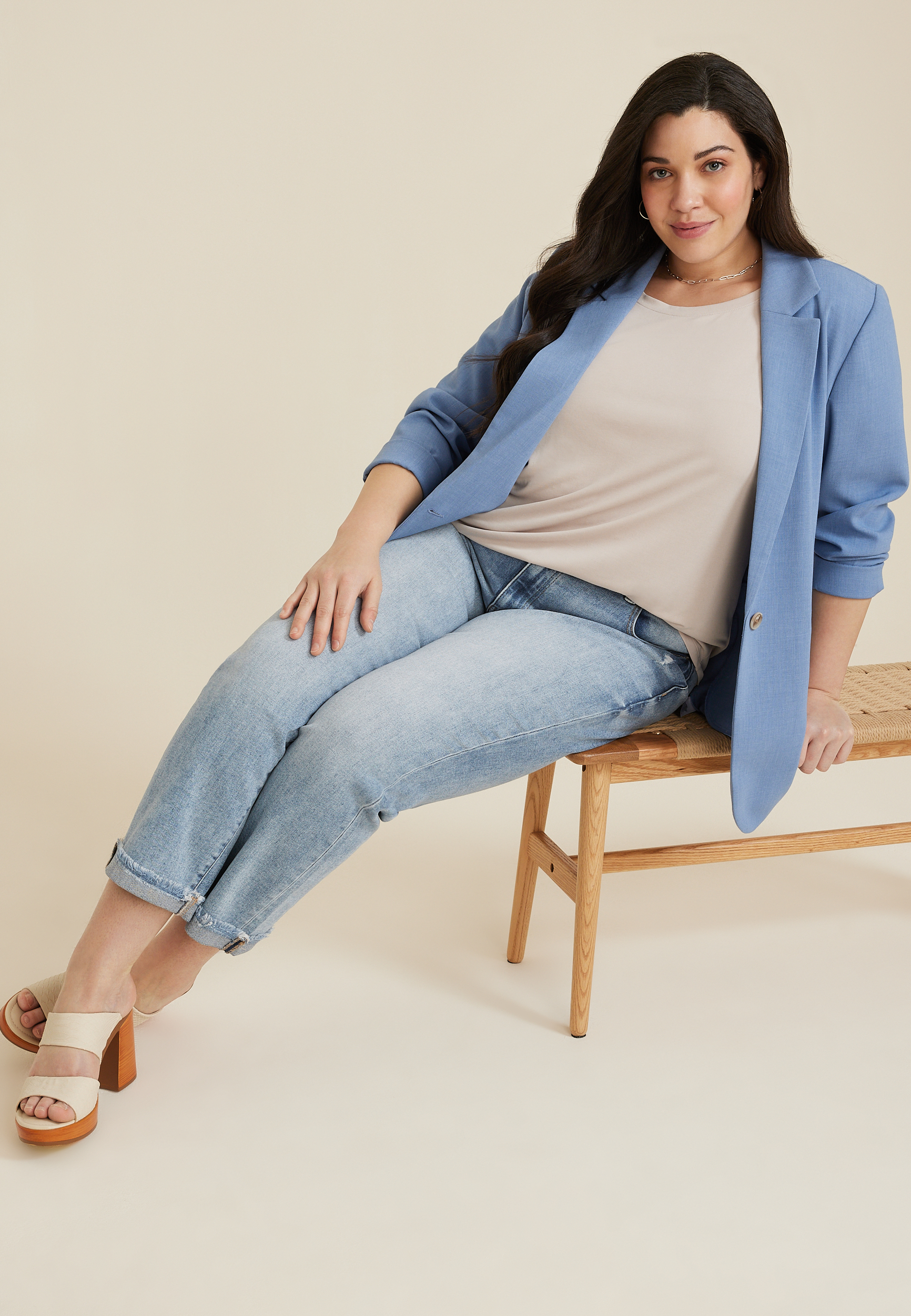 Plus Size 24/7 Fairhaven Sandwash Dolman Tee, ALMOND CREAM, large