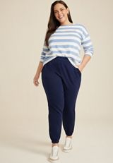 Plus Size Fleece High Rise Jogger, C1919, small