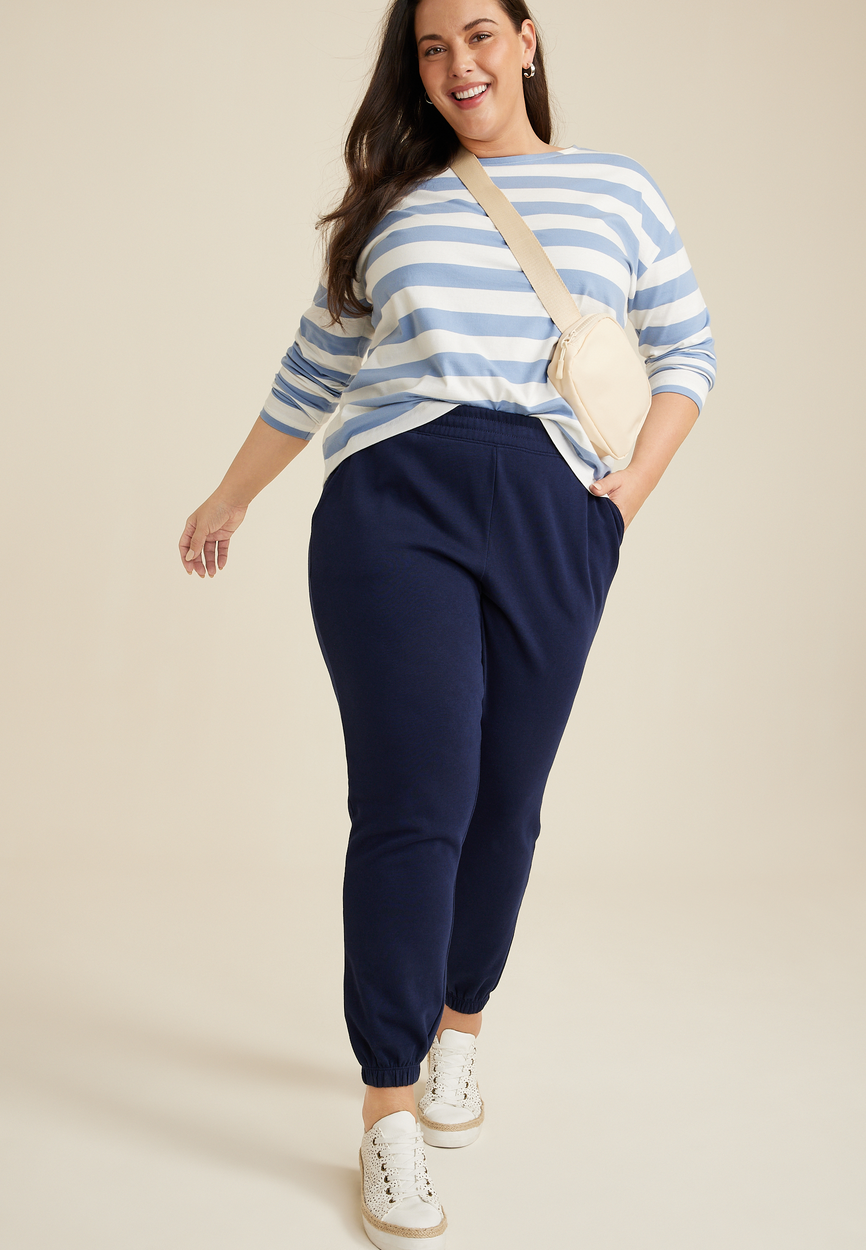 Plus Size Fleece High Rise Jogger, C1919, large