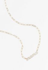 Mama Block Letter Paper Clip Link Necklace, C605, small