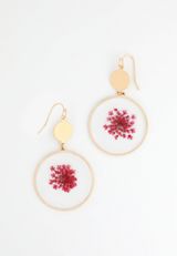 Pressed Pink Floral Drop Earrings, C595, small