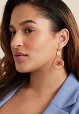 Pressed Pink Floral Drop Earrings, C595, small