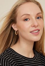 Gold Bubble Hoop Earrings, GOLD, small