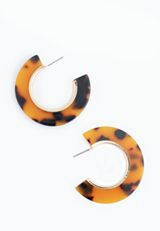 Tortoise Resin Hoop Earrings, C920, small