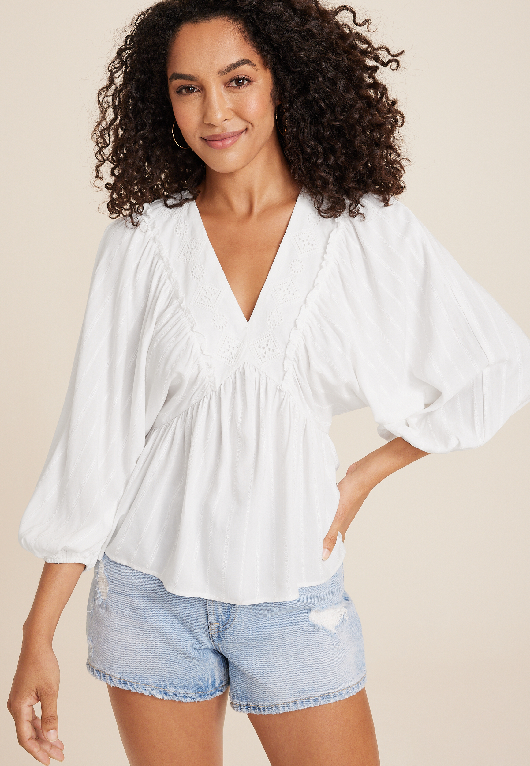 Women\'s Shirts & Blouses: maurices Peasant & Flowy, More Floral, 