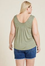 Plus Size Starburst Pintuck Tank Top, C425, small