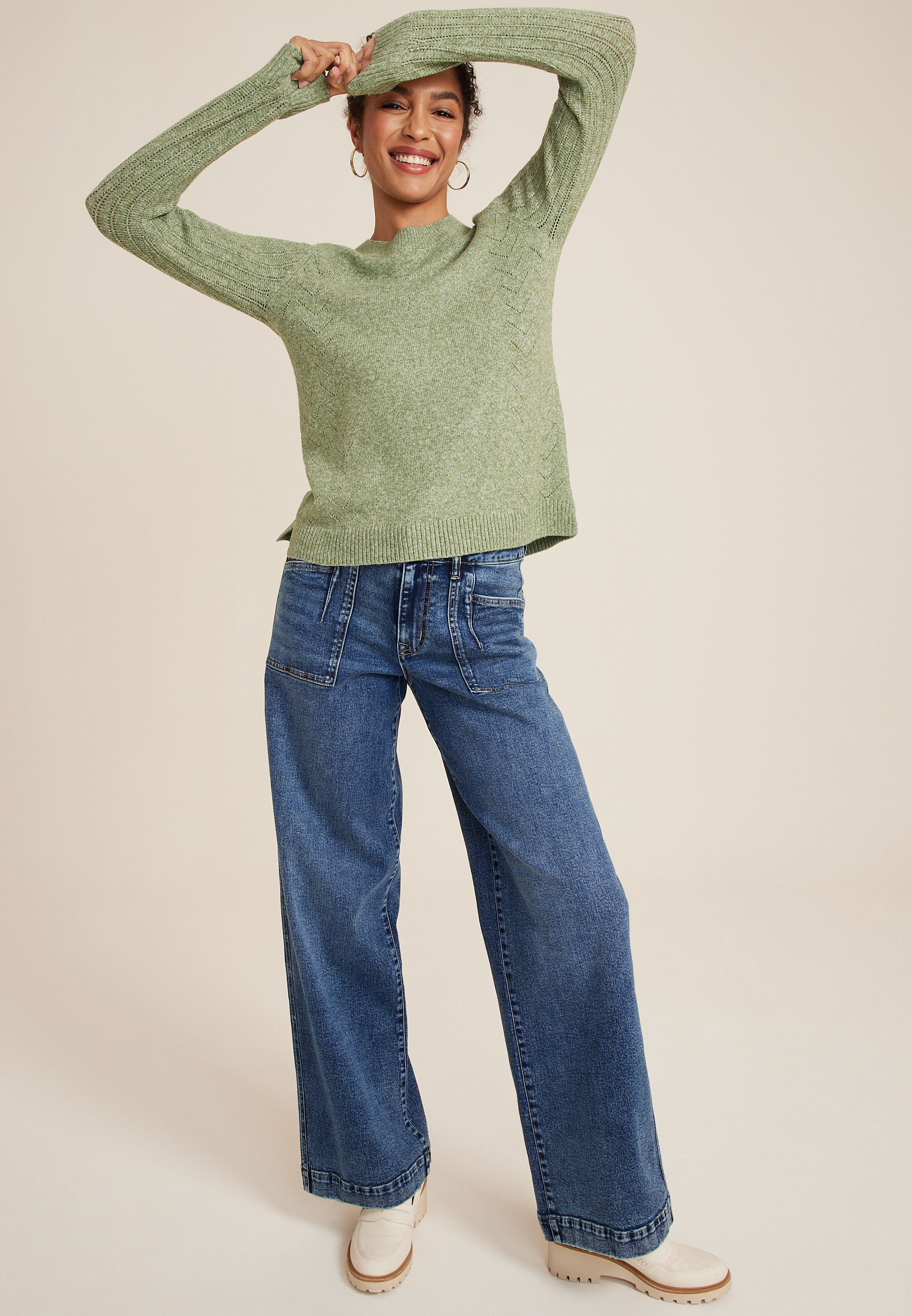 Pointelle Sweater, C8780, large