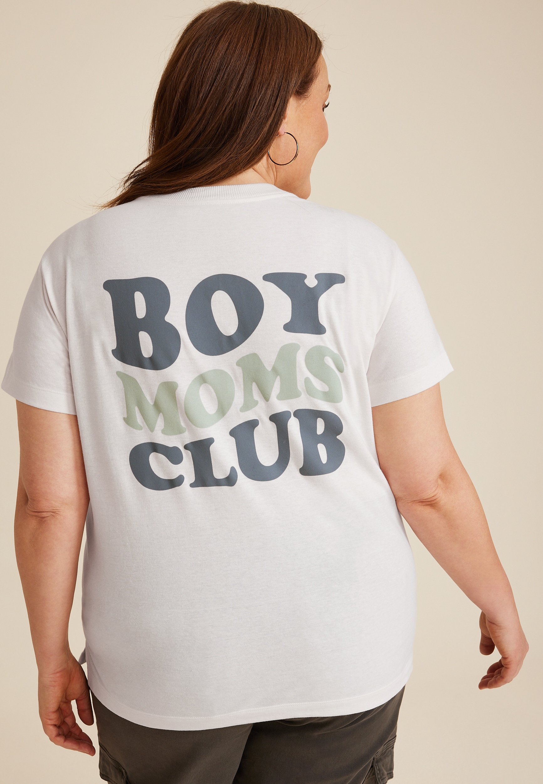 Plus Size Boy Moms Club Oversized Fit Graphic Tee, C2789, large