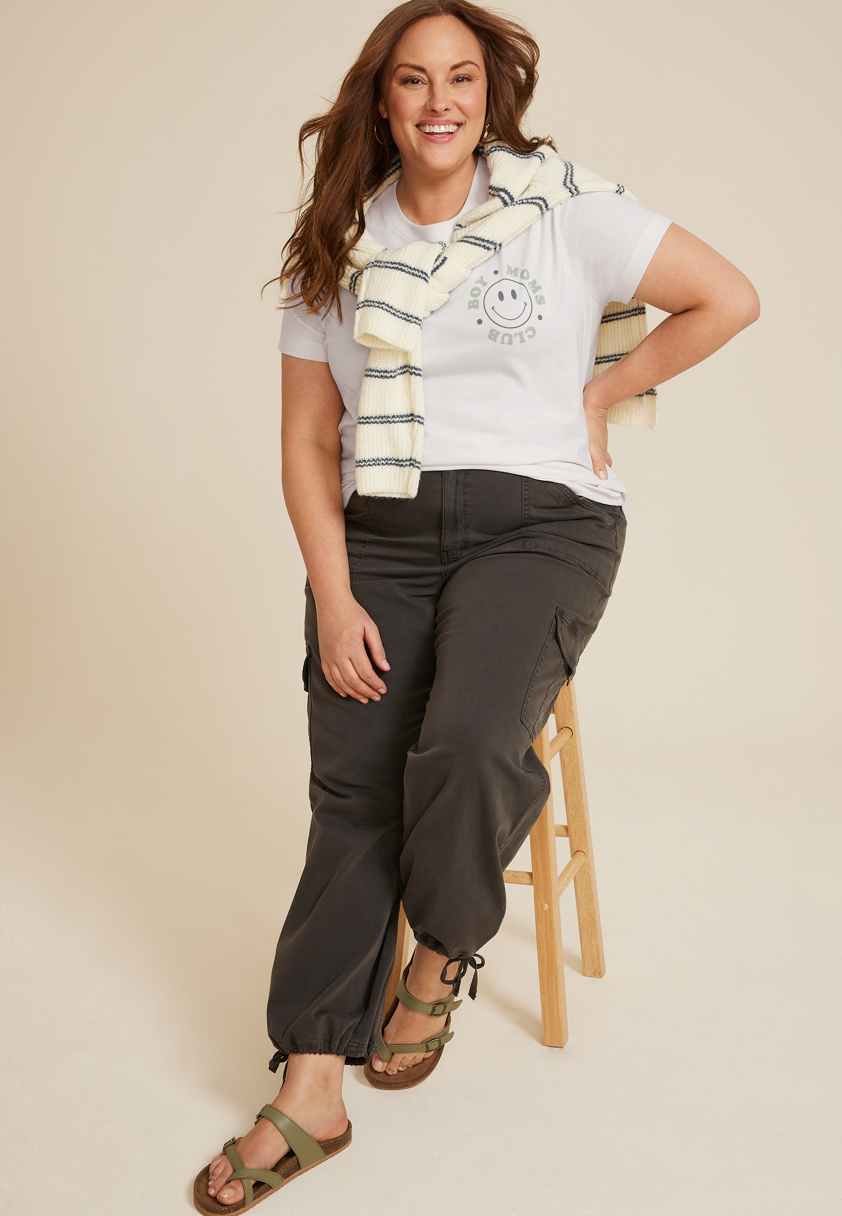 Plus Size Boy Moms Club Oversized Fit Graphic Tee, C2789, large