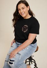 Plus Size Girl Moms Club Oversized Fit Graphic Tee, BLACK, small