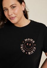 Plus Size Girl Moms Club Oversized Fit Graphic Tee, BLACK, small
