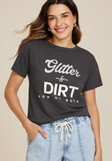 Glitter And Dirt Graphic Tee, PHANTOM BLACK, small