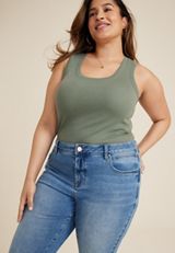 Plus Size Everflex&trade; Curvy High Rise Super Skinny Cropped Jean, MEDIUM SANDBLAST, small
