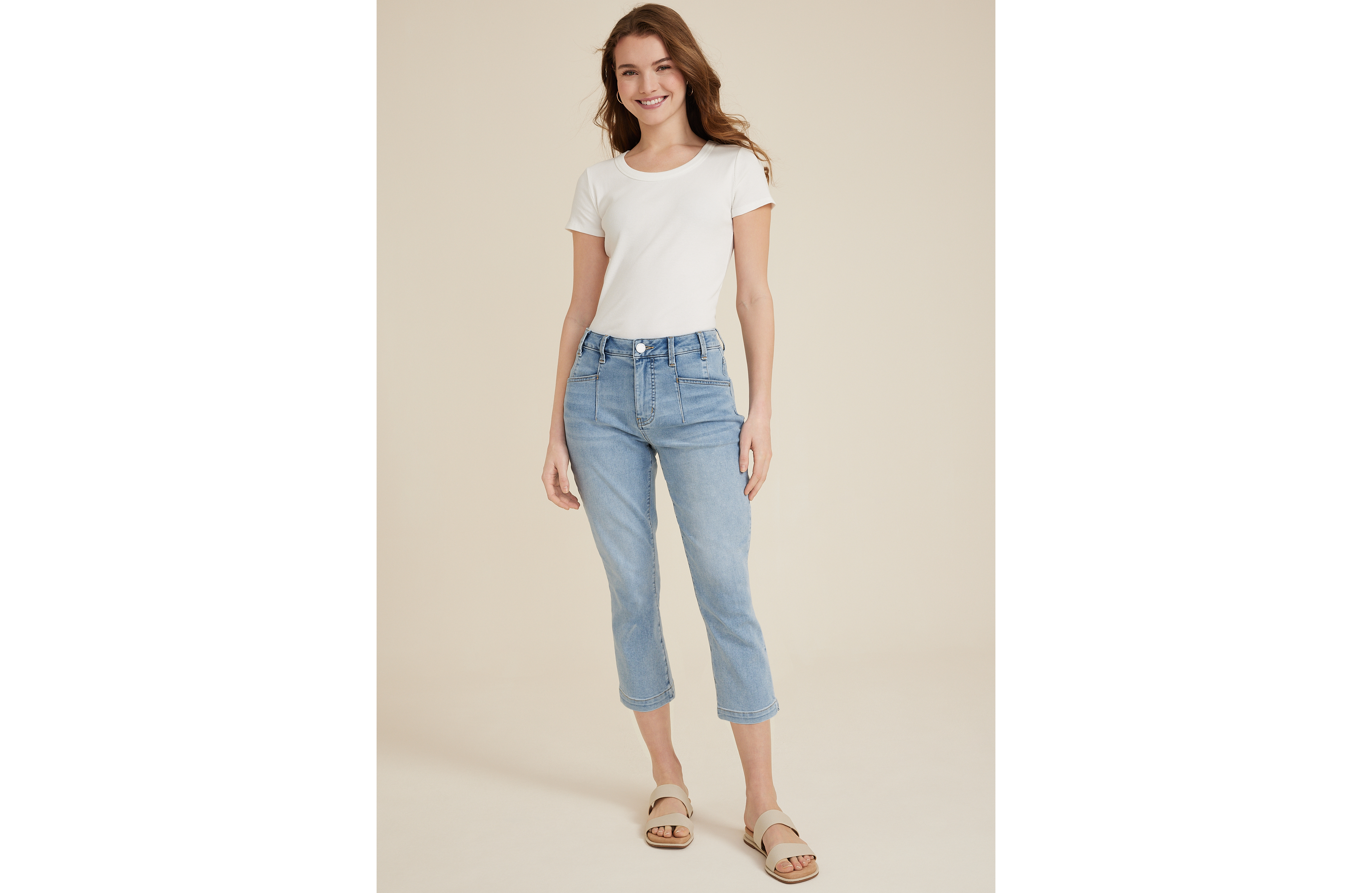 Everflex™ Curvy High Rise Seamed Waist Cropped Jean