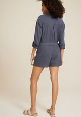 High Rise Belted Double Cloth 4in Short, C5105, small
