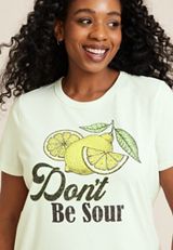 Plus Size Dont Be Sour Lemon Graphic Tee, C2257, small