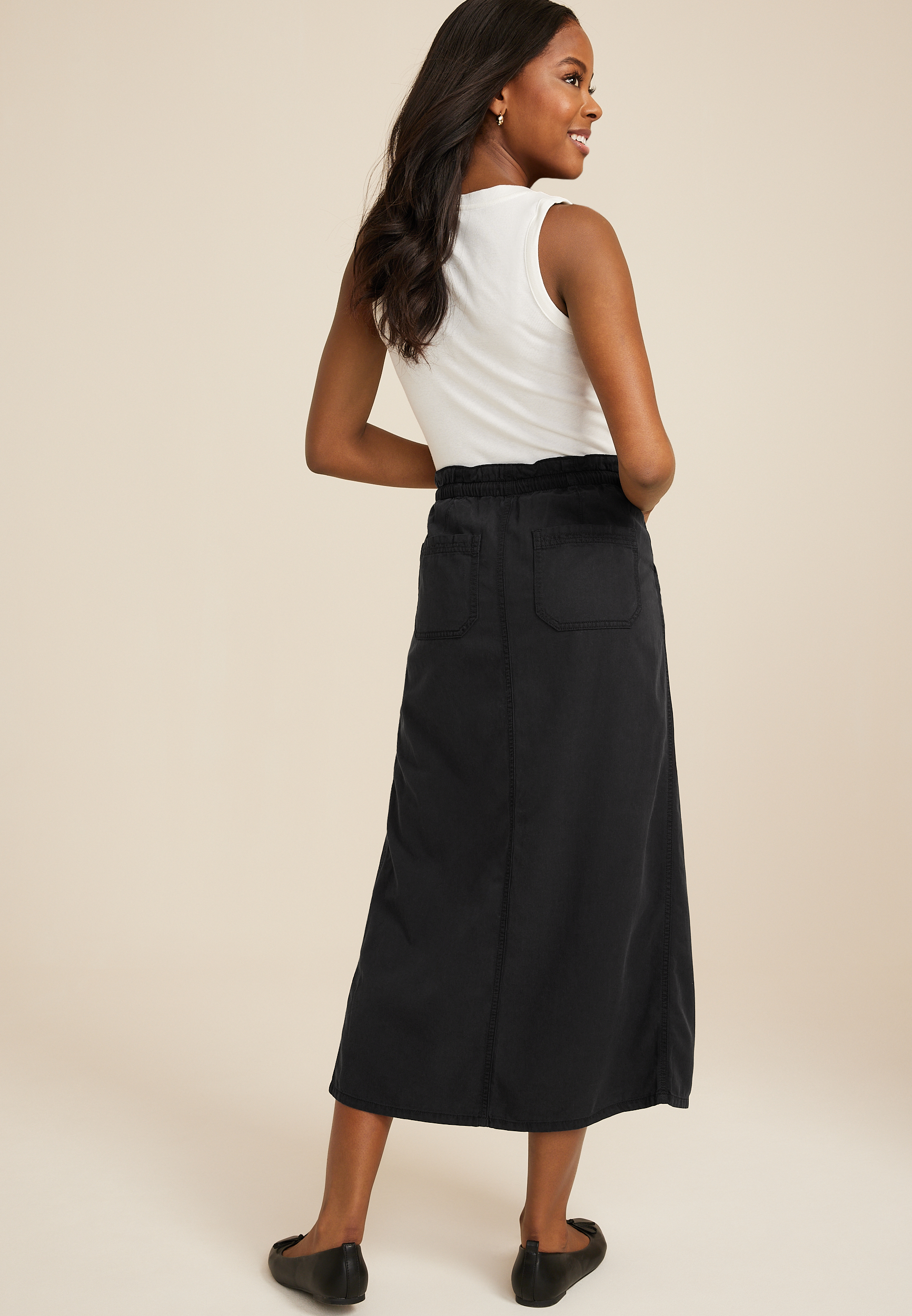 High Rise Utility Maxi Skirt, C106, large