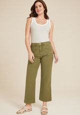 Patch Pocket High Rise Wide Leg Pant, C8780, small