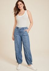High Rise Seamed Denim Jogger, C3337, small