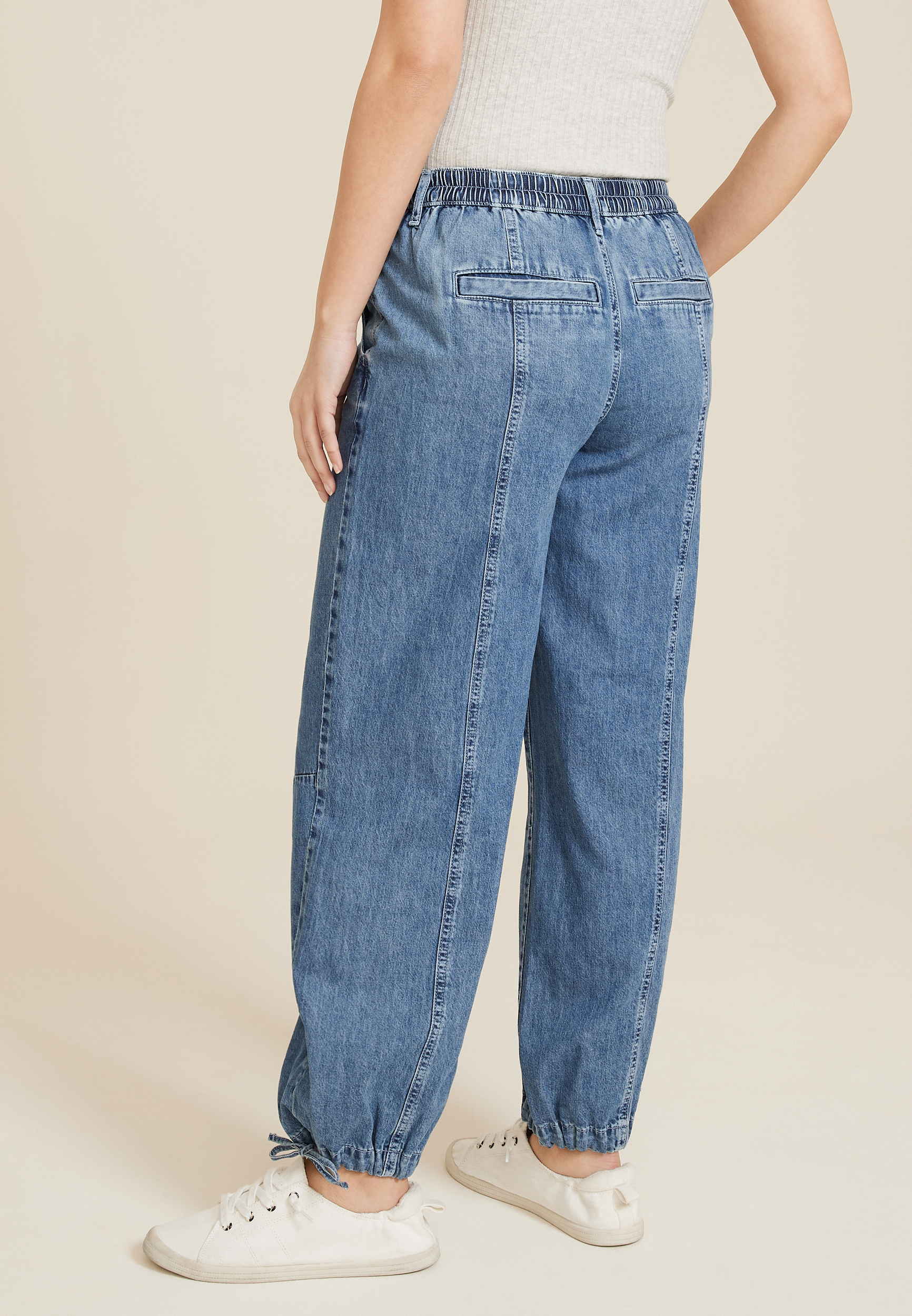 High Rise Seamed Denim Jogger, C3337, large