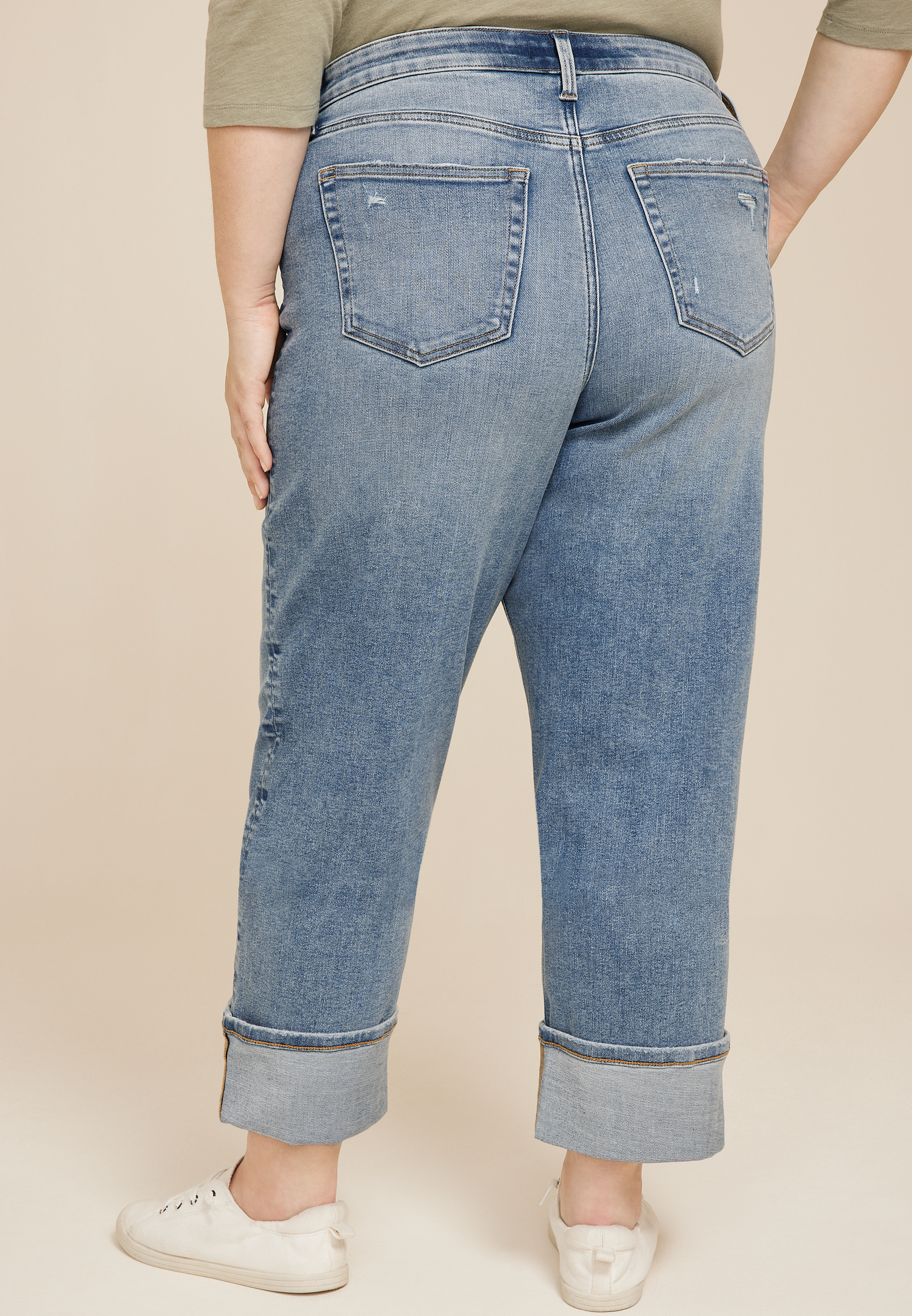 Plus Size edgely&trade; High Rise Wide Straight Ankle Jean, C3337, large