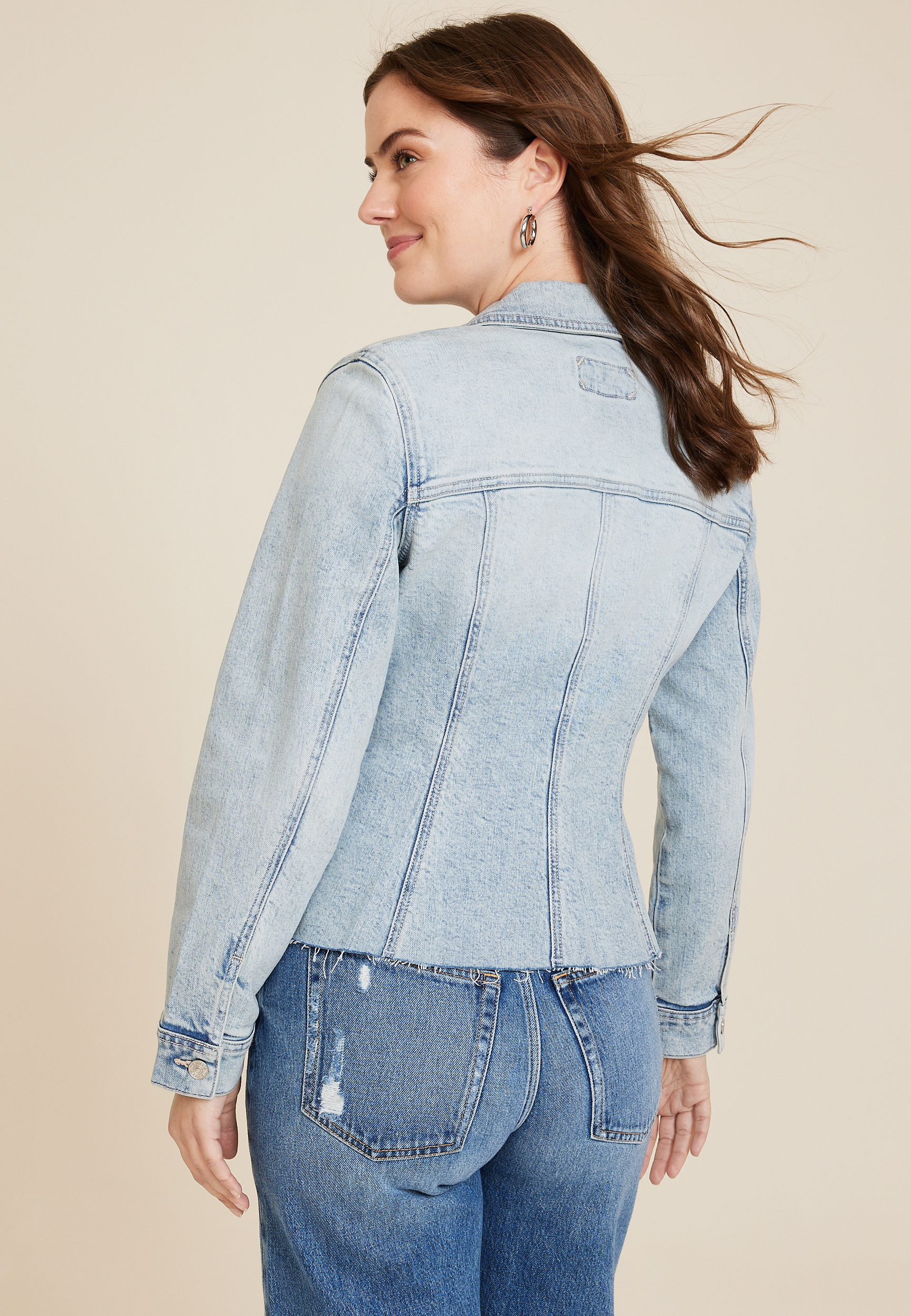 Light Denim Cinched Jacket, C2806, large