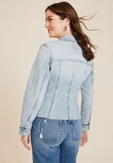 Light Denim Cinched Jacket, C2806, small